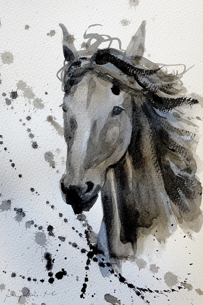 絵画油絵収獲のころ(姨捨)ミニ美