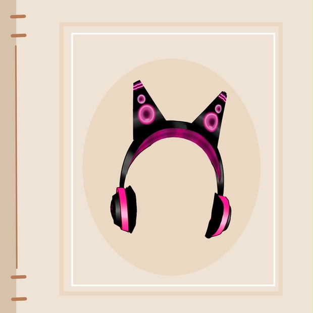 Pink CAT Headphones vroid custom item Virtuo BOOTH