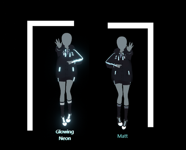 Glowing & matt Gamer girl outfit