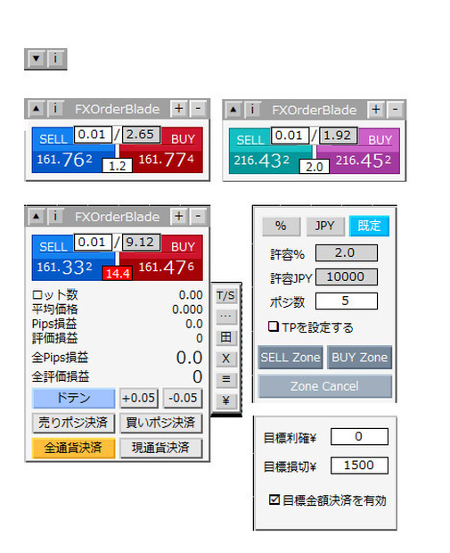 MT4(MT5版も無料同梱)　FXOrderBlade - 圧倒的な操作性と高速発注を実現する高機能裁量トレード補助ツール