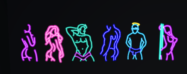 6 Neon Sexy Dancer Sprites