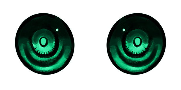 bold green eyes 