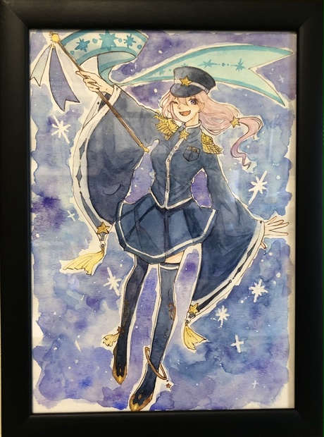 青の虜展🦋 「Shining sky」額装オプション有り 原画 - hakuyouno - BOOTH