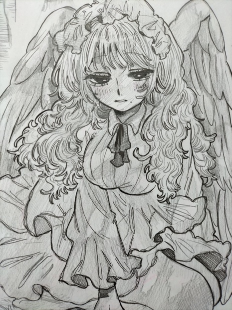 落ちた天使の祈り【原画イラスト】 - イラスト屋さん - BOOTH