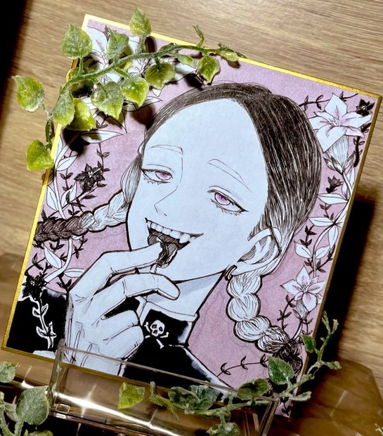 灰谷蘭イラスト 原画色紙 136 121mm えりんぎ農家 Booth