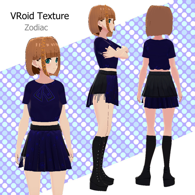 【VRoid texture】 Zodiac Mini T-Shirt and Skirt