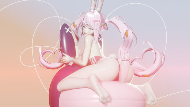 【ニケ】 アリス：ワンダーランドバニー の 3D モデル MMD版とRigify版が含まれます