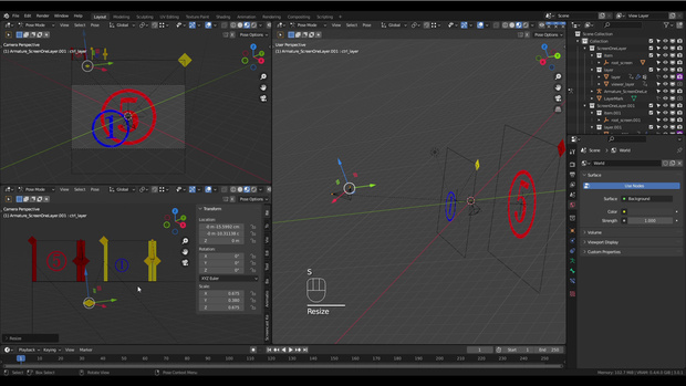 【3Dレイヤー】ScreenOneLayer【Blender2.9～3.xデータ】