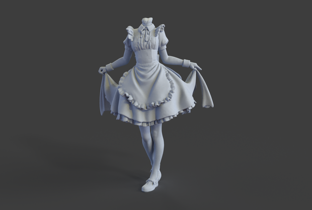 【3Dモデル素体】クラシックメイド服 - 衣装改変・テクスチャ練習用
