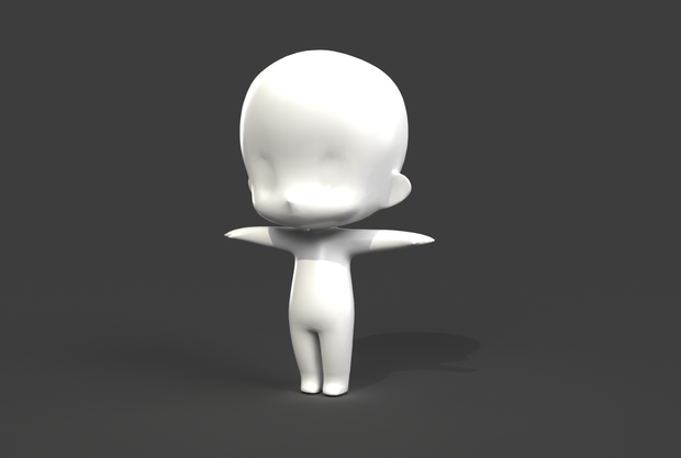 【無料サンプル】デフォルメ素体 3Dモデル - 編集・改変用ベース