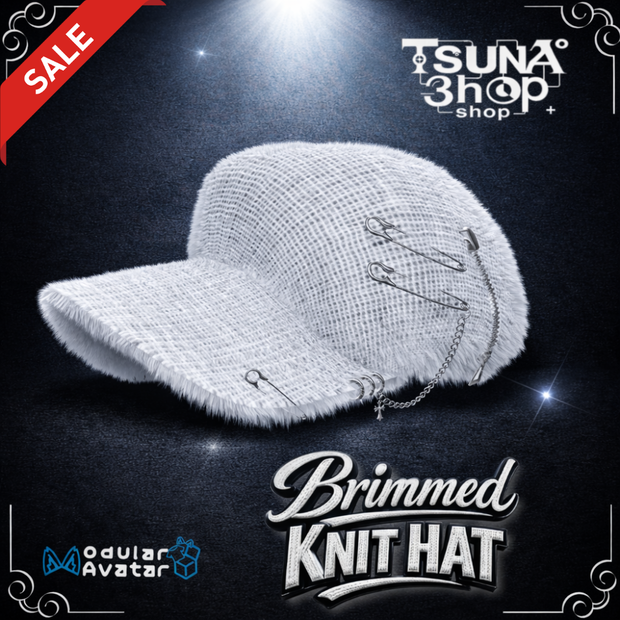  【VRChat用】自然に揺れる つば付きニット帽｜PhysBone設定済み『Brimmed knit hat』
