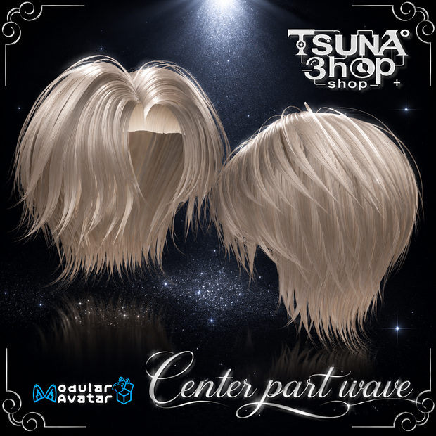 3Dヘアモデル『Center part wave』