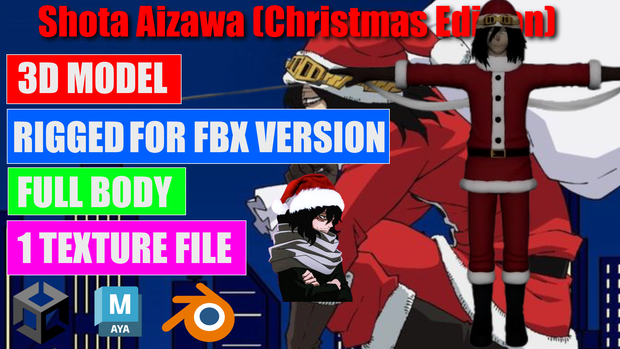 【3D Model】相澤消太 (クリスマス) - Shota Aizawa (Christmas) 【FBX / OBJ】