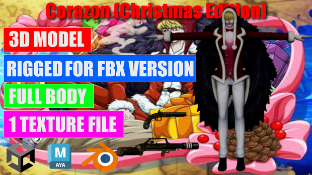 【3D Model】コラソン (クリスマス) - Corazon (Christmas) 【FBX / OBJ】