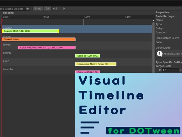 Visual Timeline Editor for DOTween - ぷるぷる - BOOTH