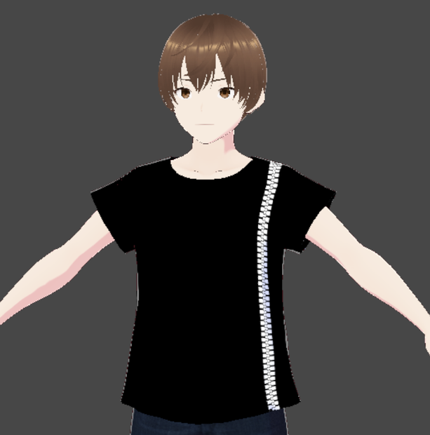 【無料版あり、商用法人利用OK】VRoid_Zipper_v2 Tシャツ袖短テクスチャ