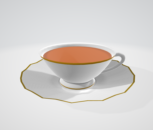 【FBX】シンプルティーカップ（紅茶、コーヒー、レモンティー、空）