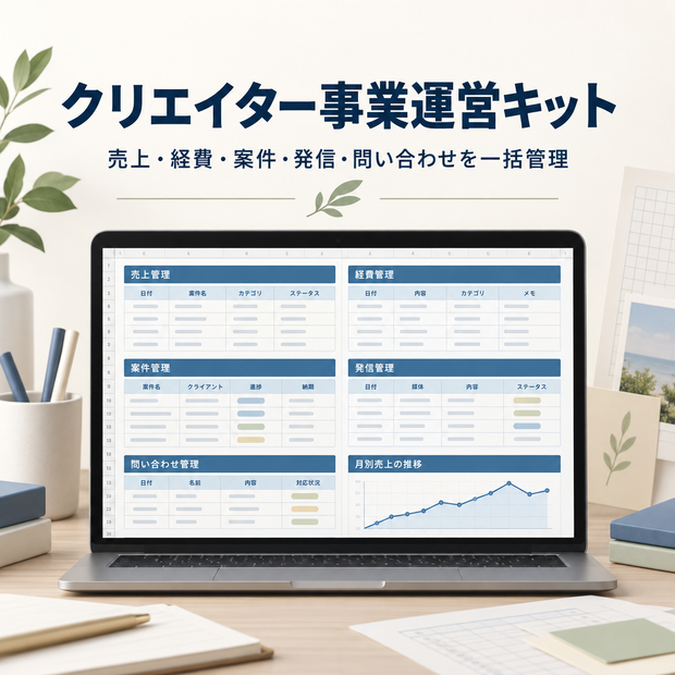 クリエイター事業運営キット｜売上・経費・案件・発信・問い合わせ管理