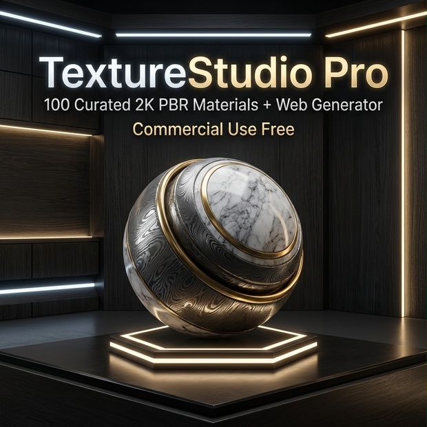【商用可】TextureStudio Pro - 100種PBRテクスチャ