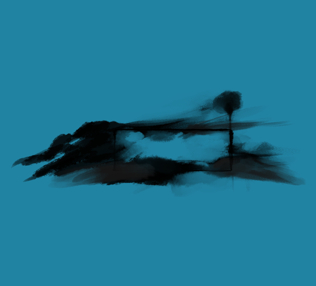 【墨絵山水】 透過PNG 部屋素材