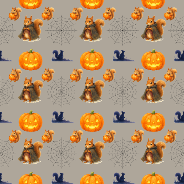 【デジタルペーパー】ハロウィンりす柄 ヴァンパイアりす シームレスパターン素材