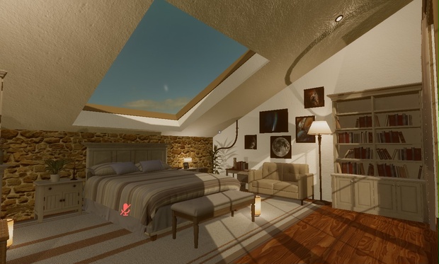 屋根裏寝室 Cozy Attic Bedroom (VRCワールド)