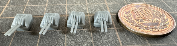 1/700 日本海軍長10㎝連装高角砲　4個入り
