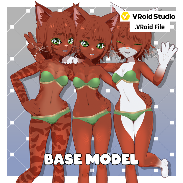 [カスタマイズ可能/Customizable] Cat Girl - Cinnamon [.VRoid File]