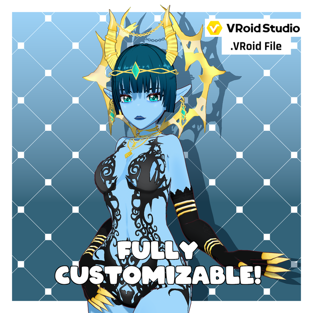 [Customizable/カスタマイズ可能な] Demon - Ice Blue [.VRoid File]