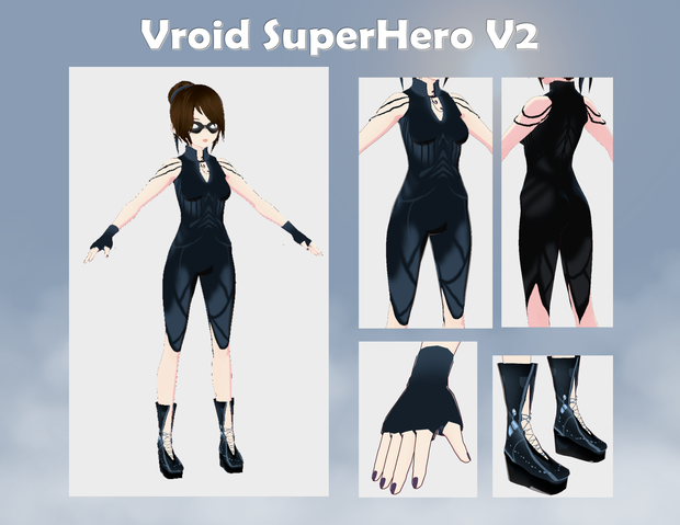 Vroid Outfit /Free Hair SuperHero V2