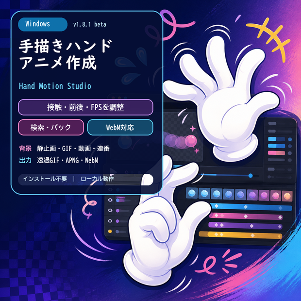 【静止画1枚から】動く手と漫画効果を置いて作るくすぐりループ｜Hand Motion Studio