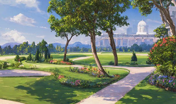 【商用利用可】AI公園イラスト素材100枚【1360W×800H】