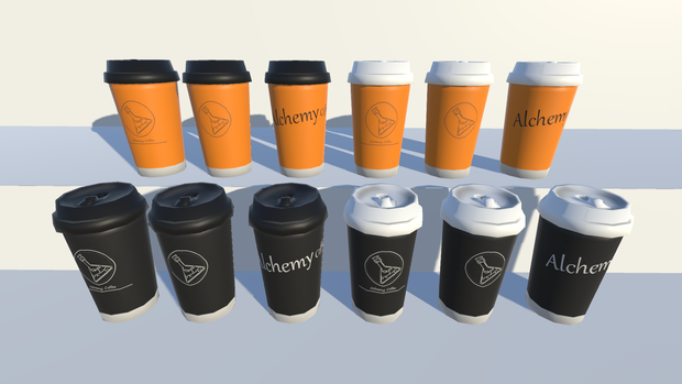 【選べる48種】オリジナル3Dコーヒーカップモデルセット【Unity向け】