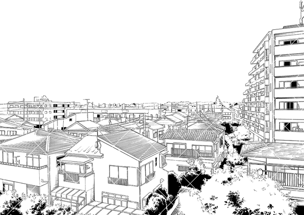 住宅街の眺望