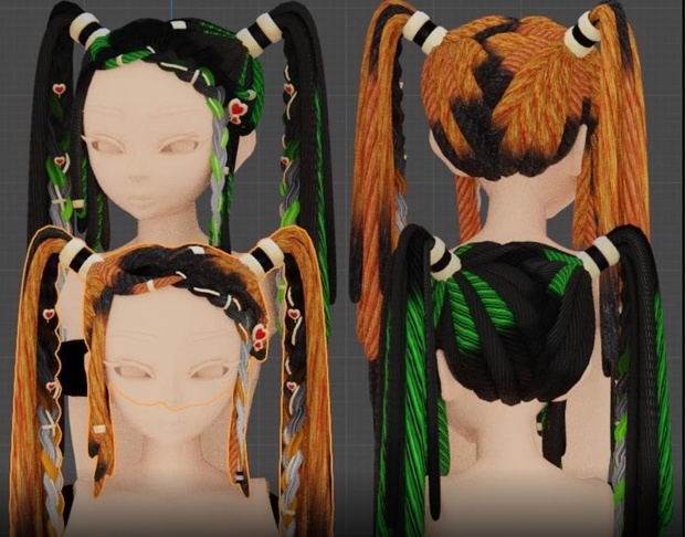 dread bun tails