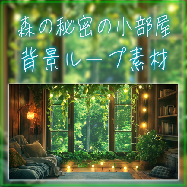 【背景ループ素材】森の秘密の小部屋 vtuber様 配信者様向け 雑談枠 歌枠などに♪  植物 森 ファンタジー 緑 落ち着く お昼 夏 蝶  Animated Background【配信画面】