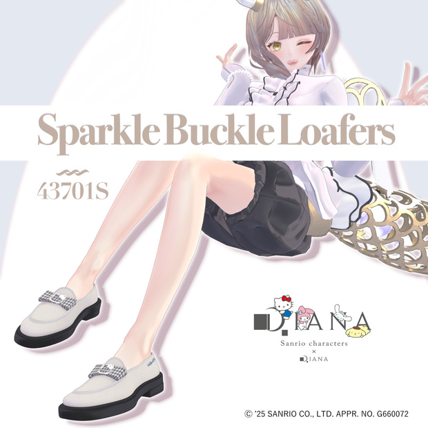 【サンリオキャラクターズ×アルテミスバイダイアナ】キラキラバックル付きローファー【23アバター対応】