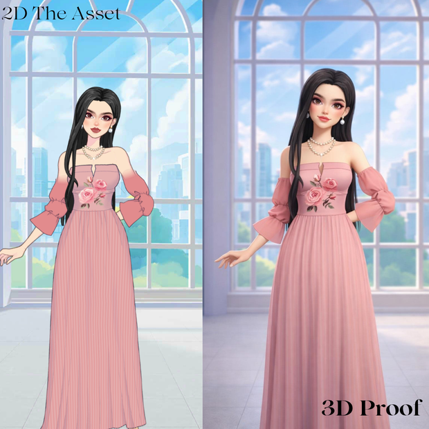 [PRE-ORDER CONCEPT] 3D Romantic Rose Gown — Extraordinary Ateliers