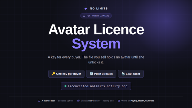 [VRC-VRCHAT] Keyed — Avatar Licence System | NO LIMITS