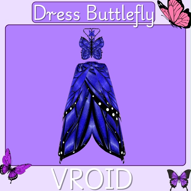 Dress Buttlerfly [Vroid] / Texture / Custome / Vroid Clothes and ...