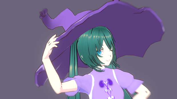 魔女生徒ミク MMD