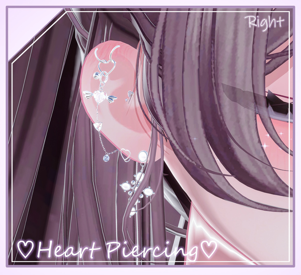 【7アバター対応】 ε❤️зHeart Piercing ε❤️з 