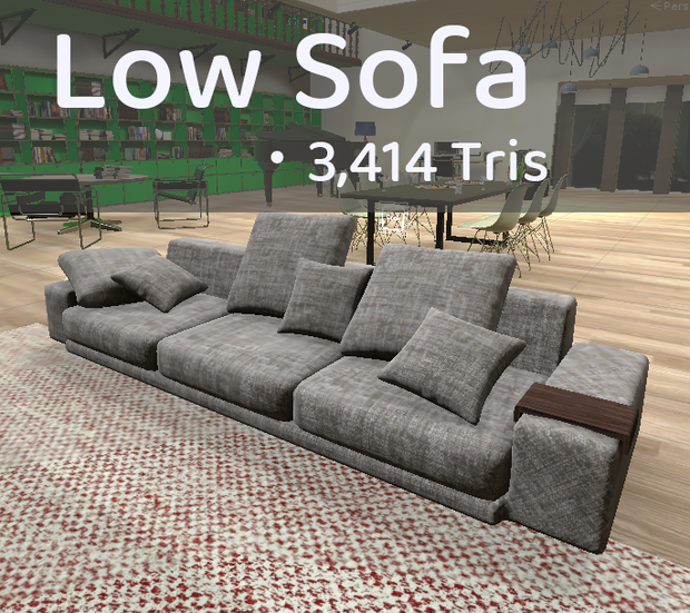 【Unity向け3Dモデル】Low Sofa