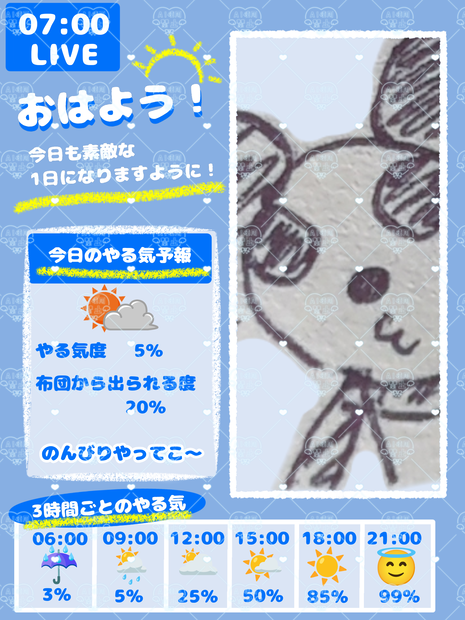 やる気予報のおはようVライバー素材