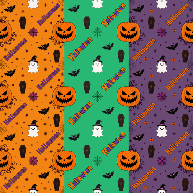 ハロウィン　シームレスデジタルペーパー3枚セット｜背景素材・デジタル手帳・壁紙・ラッピング