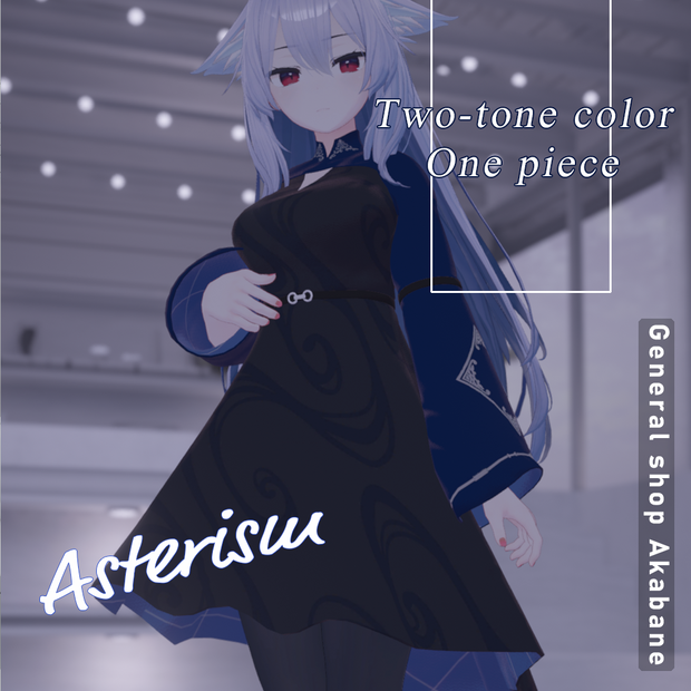 【桔梗対応】ツートンカラー×ミモレ丈ワンピース 【-Asterism アステリズム -】