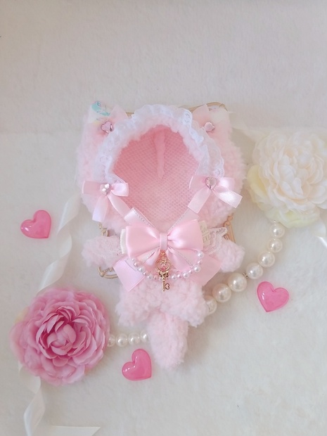 ぐでねこチャンといちごチャームパープル×ピンク×白