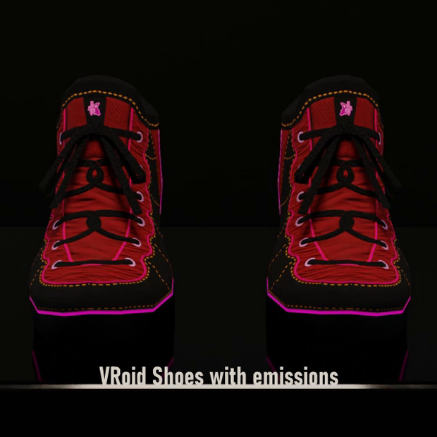 VR Chat ready shoes with emission (Quest, Poiyomi and standard shaders)