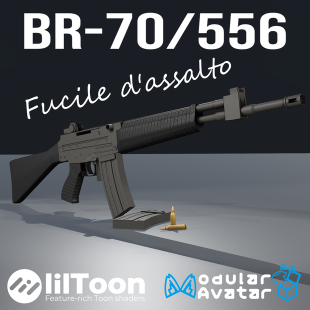 【VRChat想定】BR-70/556 アサルトライフル【射撃ギミック付き】