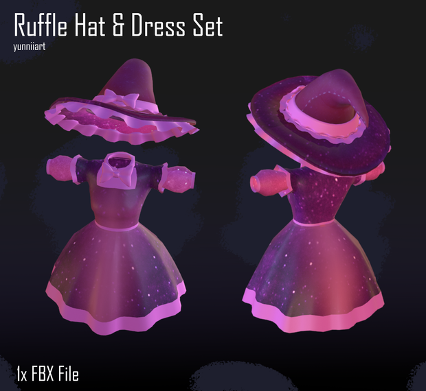 Frilly Witch Galaxy Hat and Dress 魔女